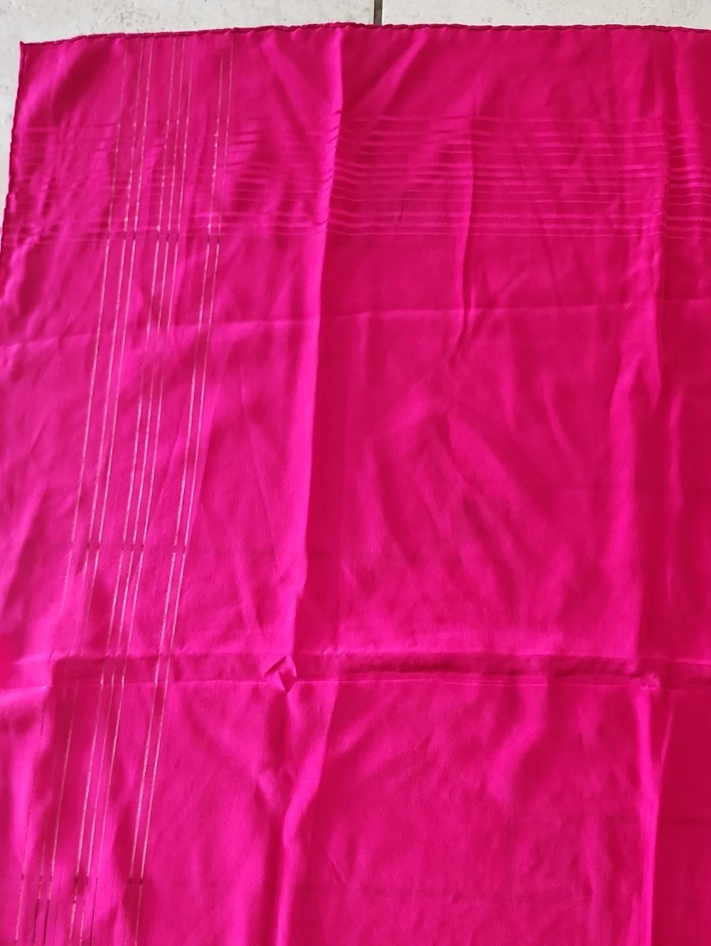 Vibrant Fuchsia Square Silk Scarf With